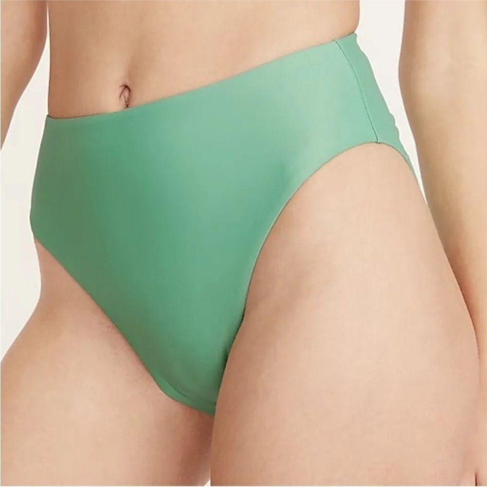 J Crew green bella high leg high waisted bottom size SM new